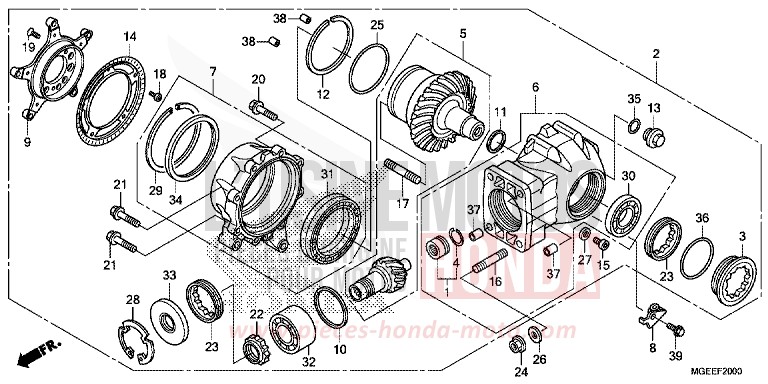 ENGRENAGE MENE DE SORTIE de VFR1200F DCT PEARL GLARE WHITE (NHB53) 2015